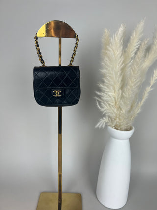 Chanel Mini Matresse Lambskin Black Bag Coco Mark