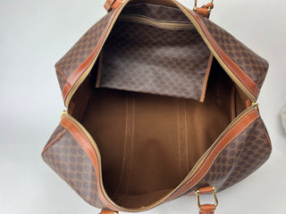 Celine Vintage Brown Macadam Triomphe Canvas Bag