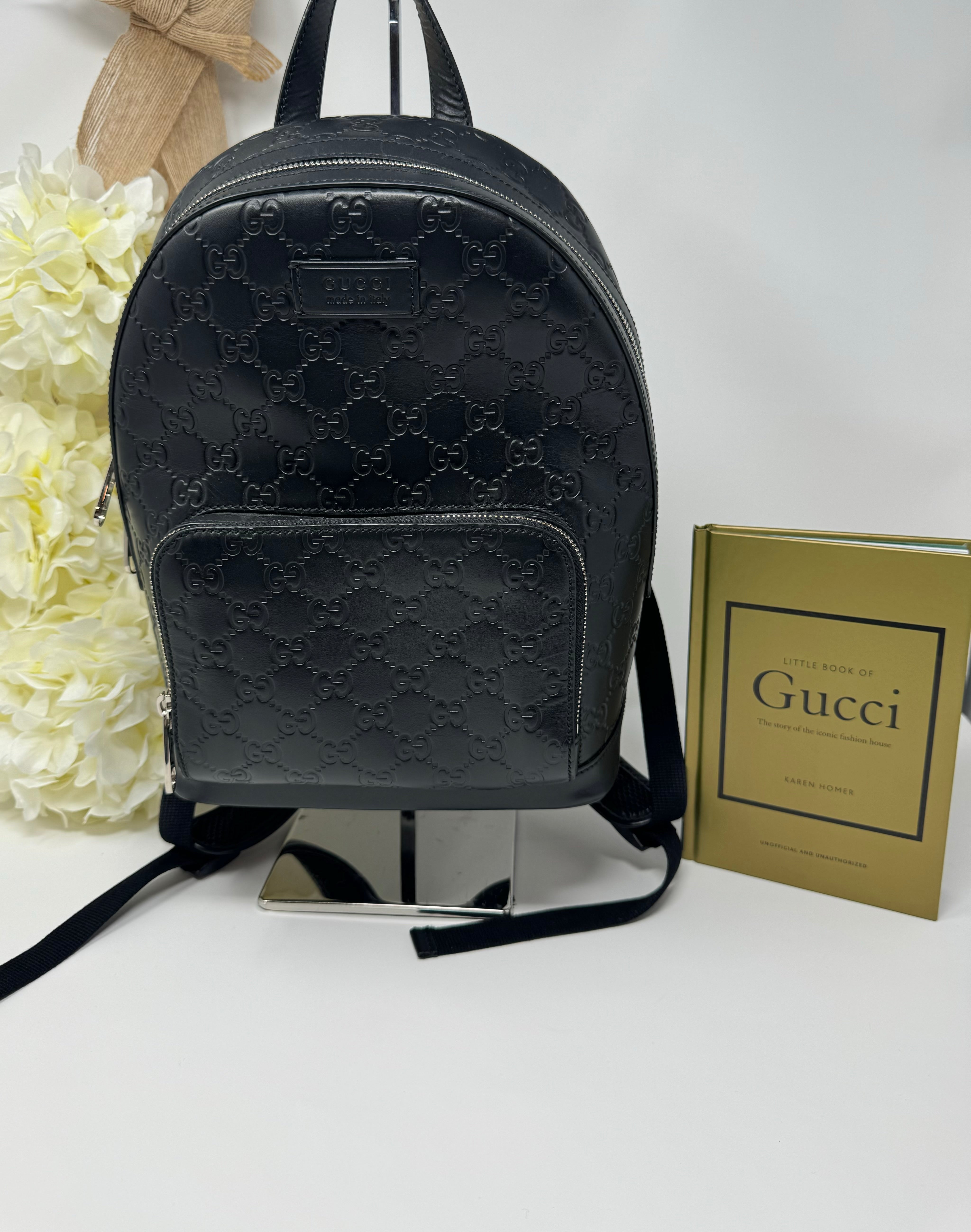 hgucci black mini backpack Gucci Black Supreme GG Monogram Mini Backpack