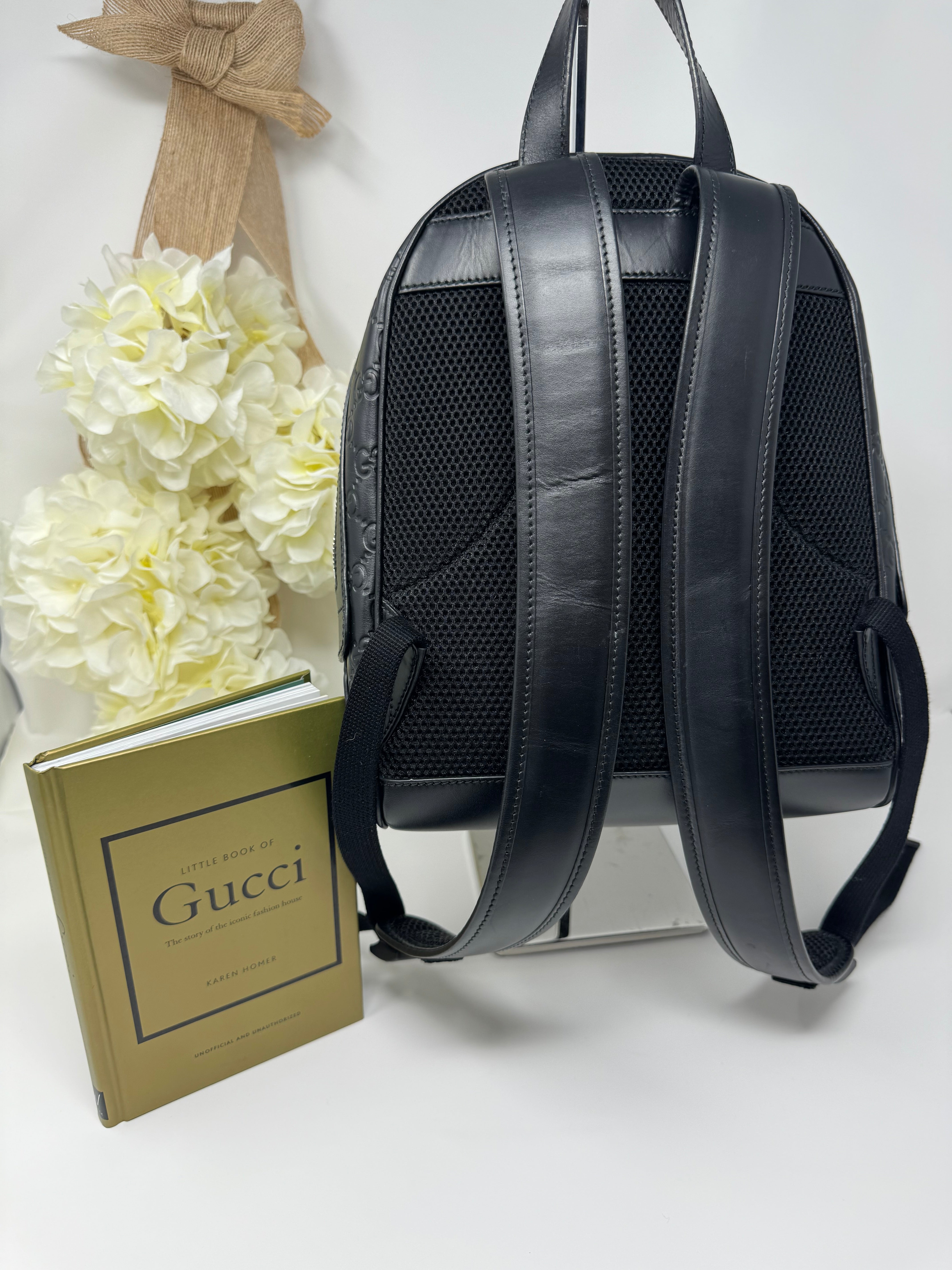 gucci backpack mini black Gucci Black Supreme GG Monogram Mini Backpack – Luxe Vintage Closest