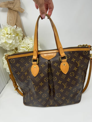 LOUIS VUITTON Palermo PM Monogram Canvas Shoulder Bag Brown