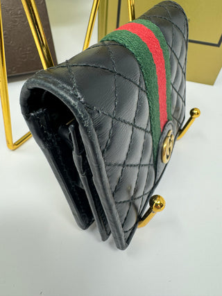 GUCCI Web Accent Leather Wallet