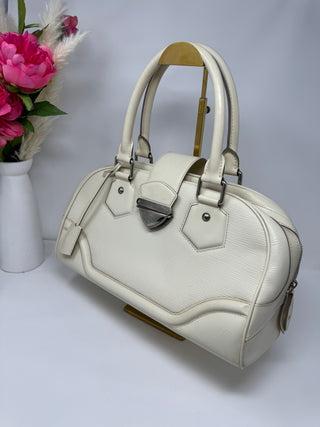 Louis Vuitton White Epi Leather Bowling Montaigne GM Bag