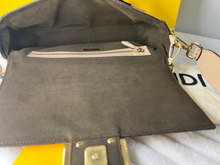 Fendi Be Baguette Bag Penguin Sherling with patent Mini