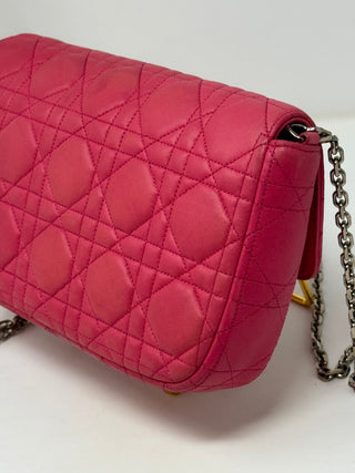 CHRISTIAN DIOR Pink Miss Dior Cannage Lambskin Flap SHW Crossbody Bag