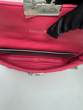 CHRISTIAN DIOR Pink Miss Dior Cannage Lambskin Flap SHW Crossbody Bag