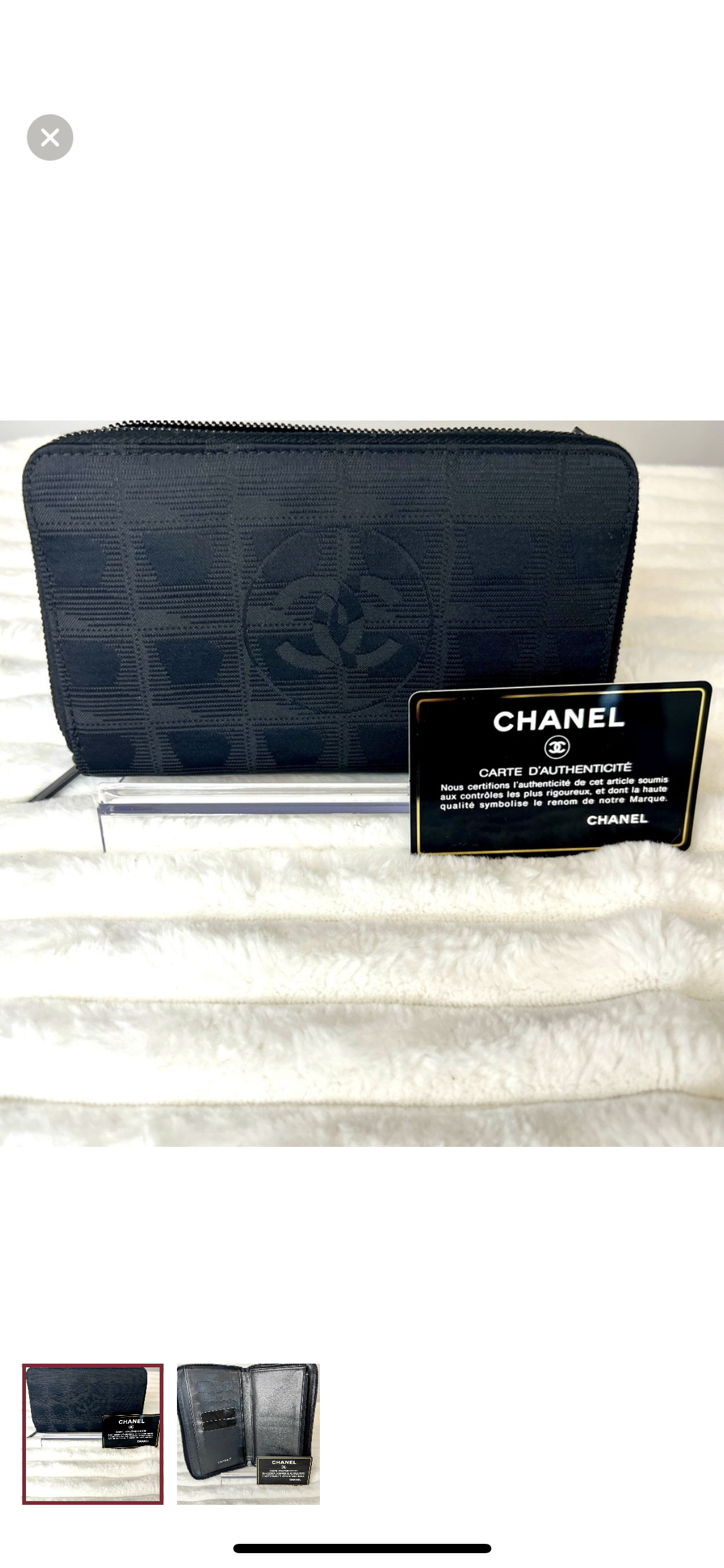 Chanel Beige Fabric CC Logo Travel Line Long Zippy Wallet - Yoogi's Closet