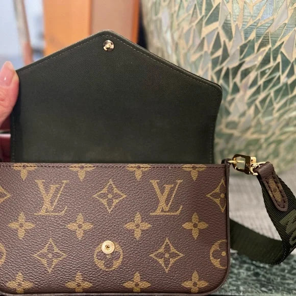 LV Felicie Strap & Go Monogram Khaki Green/Ebony – Luxe Vintage Closest