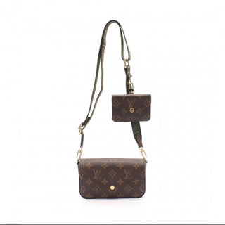 LV Felicie Strap & Go Monogram Khaki Green/Ebony